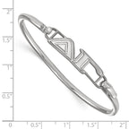 Sterling Silver Rh-plated LogoArt Delta Gamma Large Hook and Clasp Bangle