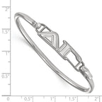 Sterling Silver Rh-plated LogoArt Delta Gamma Large Hook and Clasp Bangle