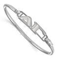 Sterling Silver Rh-plated LogoArt Delta Gamma Large Hook and Clasp Bangle