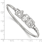 Sterling S. Rh-p LogoArt Delta Phi Epsilon Large Hook and Clasp Bangle