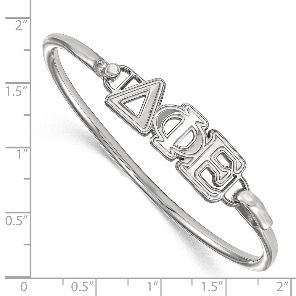 Sterling S. Rh-p LogoArt Delta Phi Epsilon Large Hook and Clasp Bangle