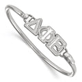Sterling S. Rh-p LogoArt Delta Phi Epsilon Large Hook and Clasp Bangle