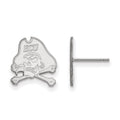14k White Gold LogoArt East Carolina University Pirate Small Post Earrings