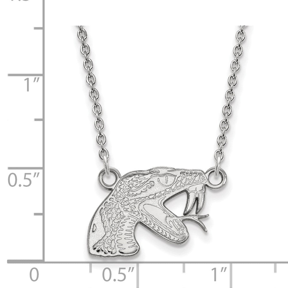 14k White Gold LogoArt Florida A and M University Rattler Small Pendant 18 inch Necklace
