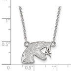 Sterling Silver Rhodium-plated LogoArt Florida A and M University Rattler Small Pendant 18 inch Necklace