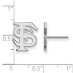 Sterling Silver Rhodium-plated LogoArt Florida State University F-S Small Post Earrings