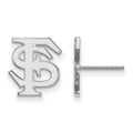 14k White Gold LogoArt Florida State University F-S Small Post Earrings