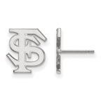 14k White Gold LogoArt Florida State University F-S Small Post Earrings