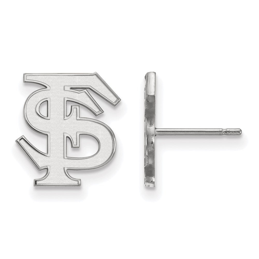 10k White Gold LogoArt Florida State University F-S Small Post Earrings