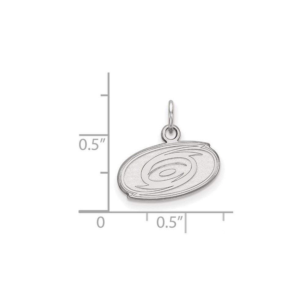 Sterling Silver Rhodium-plated NHL LogoArt Carolina Hurricanes Extra Small Pendant