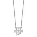 Sterling Silver Rhodium-plated LogoArt Indiana State University Sycamores Large Pendant 18 inch Necklace