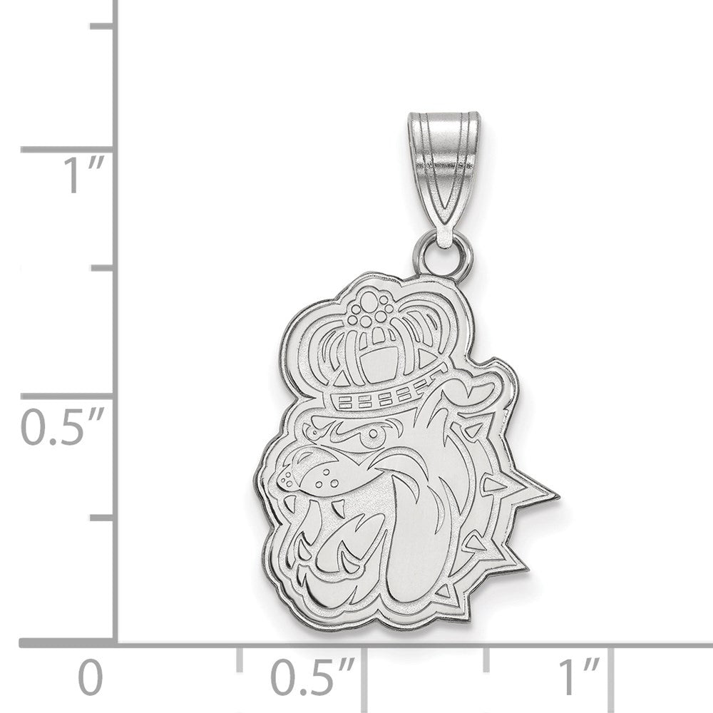 10k White Gold LogoArt James Madison University Duke Dog Large Pendant