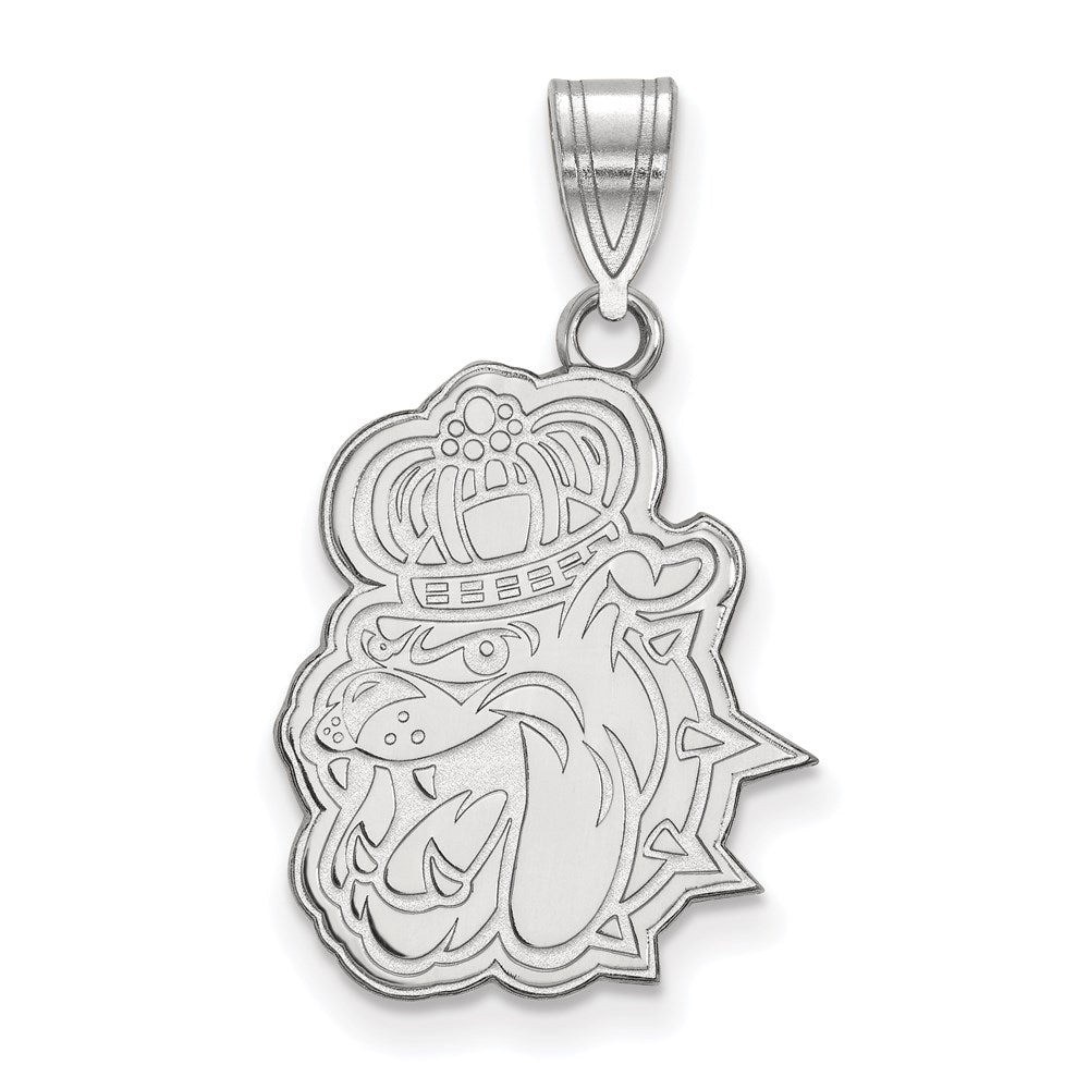 10k White Gold LogoArt James Madison University Duke Dog Large Pendant