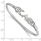 Sterling S. Rh-p LogoArt Kappa Alpha Theta Small Hook and Clasp Bangle
