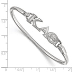 Sterling S. Rh-p LogoArt Kappa Alpha Theta Small Hook and Clasp Bangle