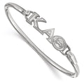 Sterling S. Rh-p LogoArt Kappa Alpha Theta Small Hook and Clasp Bangle