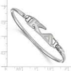 Sterling Silver Rh-plated LogoArt Kappa Delta Small Hook and Clasp Bangle