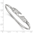 Sterling Silver Rh-plated LogoArt Kappa Delta Small Hook and Clasp Bangle