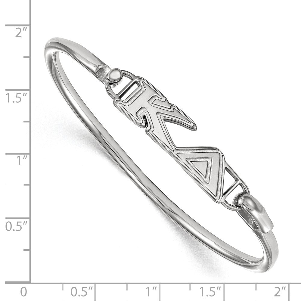 Sterling Silver Rh-plated LogoArt Kappa Delta Small Hook and Clasp Bangle