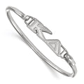 Sterling Silver Rh-plated LogoArt Kappa Delta Small Hook and Clasp Bangle