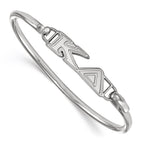 Sterling Silver Rh-plated LogoArt Kappa Delta Small Hook and Clasp Bangle