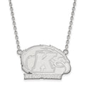 10k White Gold LogoArt Kent State University Large Pendant 18 inch Necklace