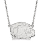 14k White Gold LogoArt Kent State University Large Pendant 18 inch Necklace