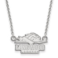 14k White Gold LogoArt Longwood University Lancers Small Pendant 18 inch Necklace