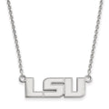 14k White Gold LogoArt Louisiana State University L-S-U Small Pendant 18 inch Necklace