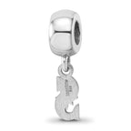 Sterling Silver Rhodium Plated Major League Baseball LogoArt Seattle Mariners Dangle Bead