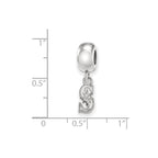 Sterling Silver Rhodium Plated Major League Baseball LogoArt Seattle Mariners Dangle Bead