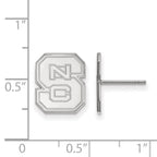 10k White Gold LogoArt North Carolina State University N-C-S Small Post Earrings