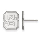 14k White Gold LogoArt North Carolina State University N-C-S Small Post Earrings