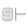 Sterling Silver Rhodium-plated LogoArt North Carolina State University N-C-S Small Post Earrings