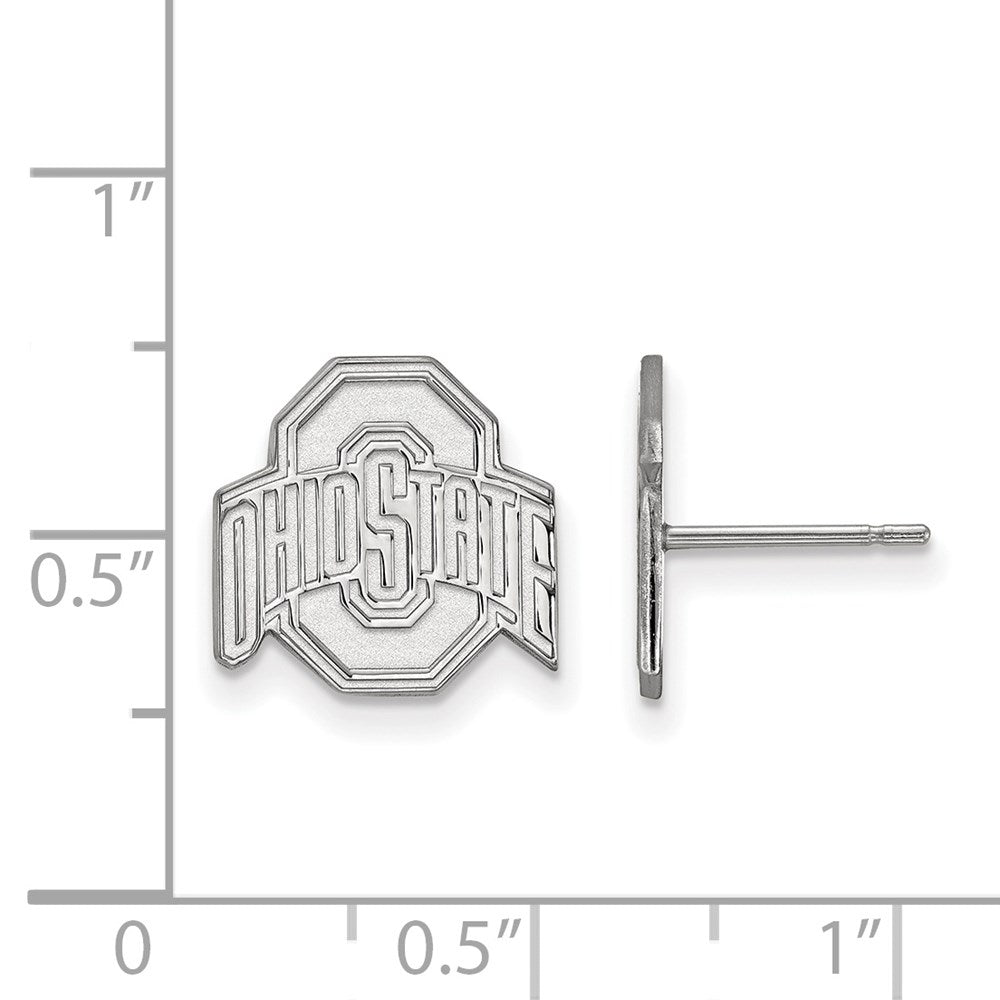 14k White Gold LogoArt The Ohio State University Small Post Earrings