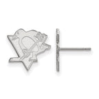 10k White Gold NHL LogoArt Pittsburgh Penguins Small Post Earrings