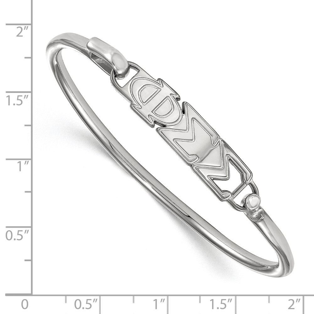 Sterling S. Rh-plated LogoArt Phi Sigma Sigma Small Hook and Clasp Bangle