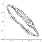 Sterling S. Rh-plated LogoArt Phi Sigma Sigma Small Hook and Clasp Bangle
