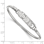 Sterling S. Rh-plated LogoArt Phi Sigma Sigma Small Hook and Clasp Bangle