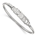 Sterling S. Rh-plated LogoArt Phi Sigma Sigma Small Hook and Clasp Bangle
