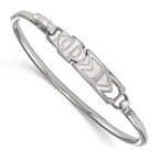 Sterling S. Rh-plated LogoArt Phi Sigma Sigma Small Hook and Clasp Bangle