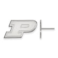 10k White Gold LogoArt Purdue University Letter P Small Post Earrings