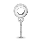 Sterling Silver Rhodium Plated Major League Baseball LogoArt Kansas City Royals Dangle Bead