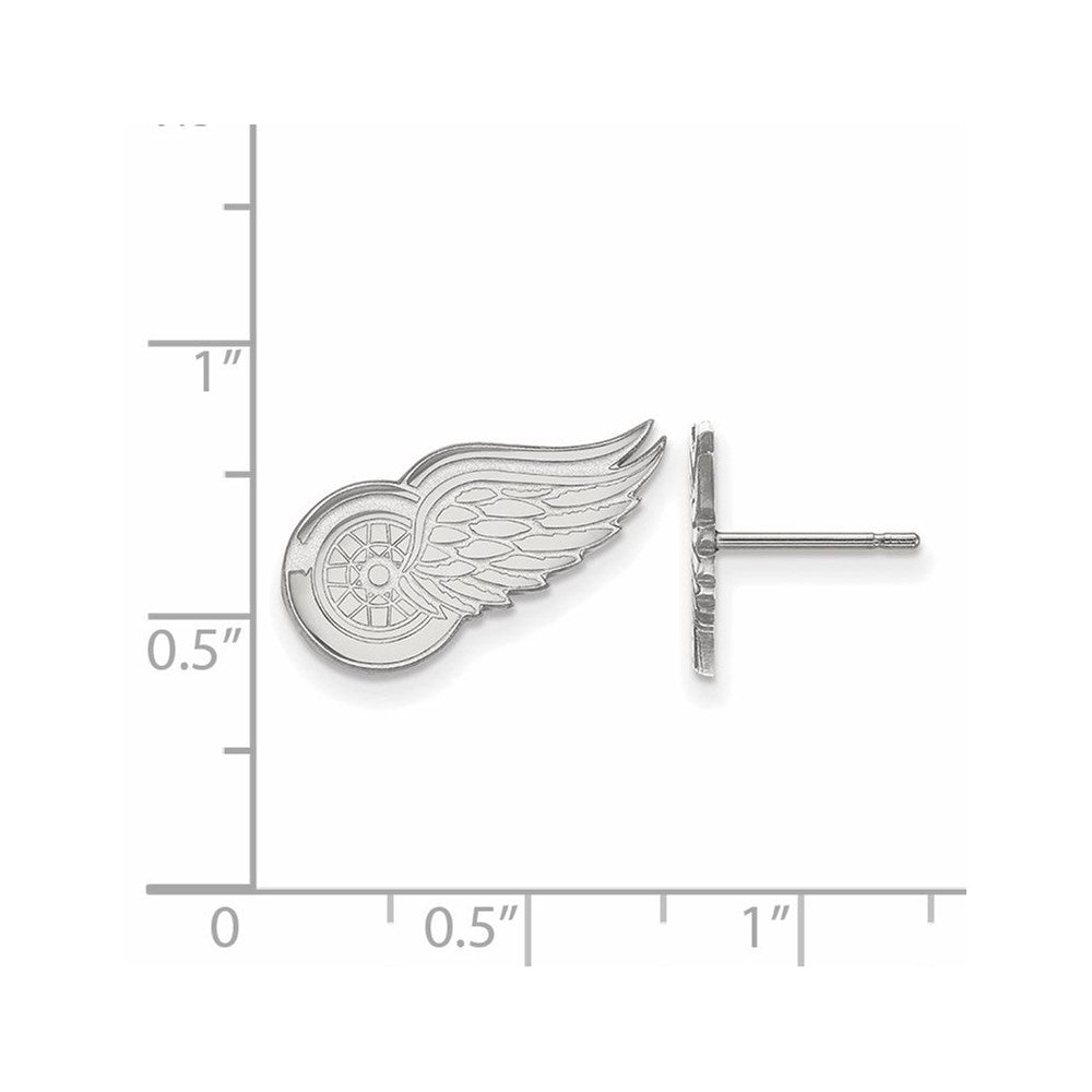 14k White Gold NHL LogoArt Detroit Red Wings Small Post Earrings