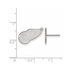 10k White Gold NHL LogoArt Detroit Red Wings Small Post Earrings