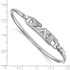 Sterling S. Rh-plated LogoArt Sigma Delta Tau Small Hook and Clasp Bangle