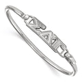 Sterling S. Rh-plated LogoArt Sigma Delta Tau Small Hook and Clasp Bangle