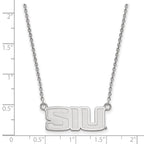 Sterling Silver Rhodium-plated LogoArt Southern Illinois University S-I-U Small Pendant 18 inch Necklace