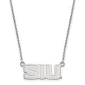 10k White Gold LogoArt Southern Illinois University S-I-U Small Pendant 18 inch Necklace