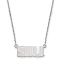 Sterling Silver Rhodium-plated LogoArt Southern Illinois University S-I-U Small Pendant 18 inch Necklace